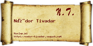 Nádor Tivadar névjegykártya