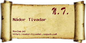 Nádor Tivadar névjegykártya